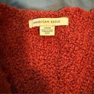 American Eagle Outfitters Women's Textured Red Sweater